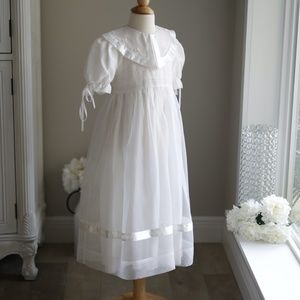 Strasburg Dress White Heirloom Flower Girl Special Occasion VERY STUNNING-RARE